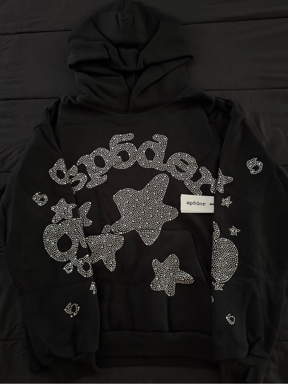 Men's Black Rhinestone Star Turtleneck Sweater